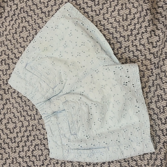 Janie and Jack Pale Blue Eyelet Lined Dress Shorts Size 2 - Picture 3 of 5
